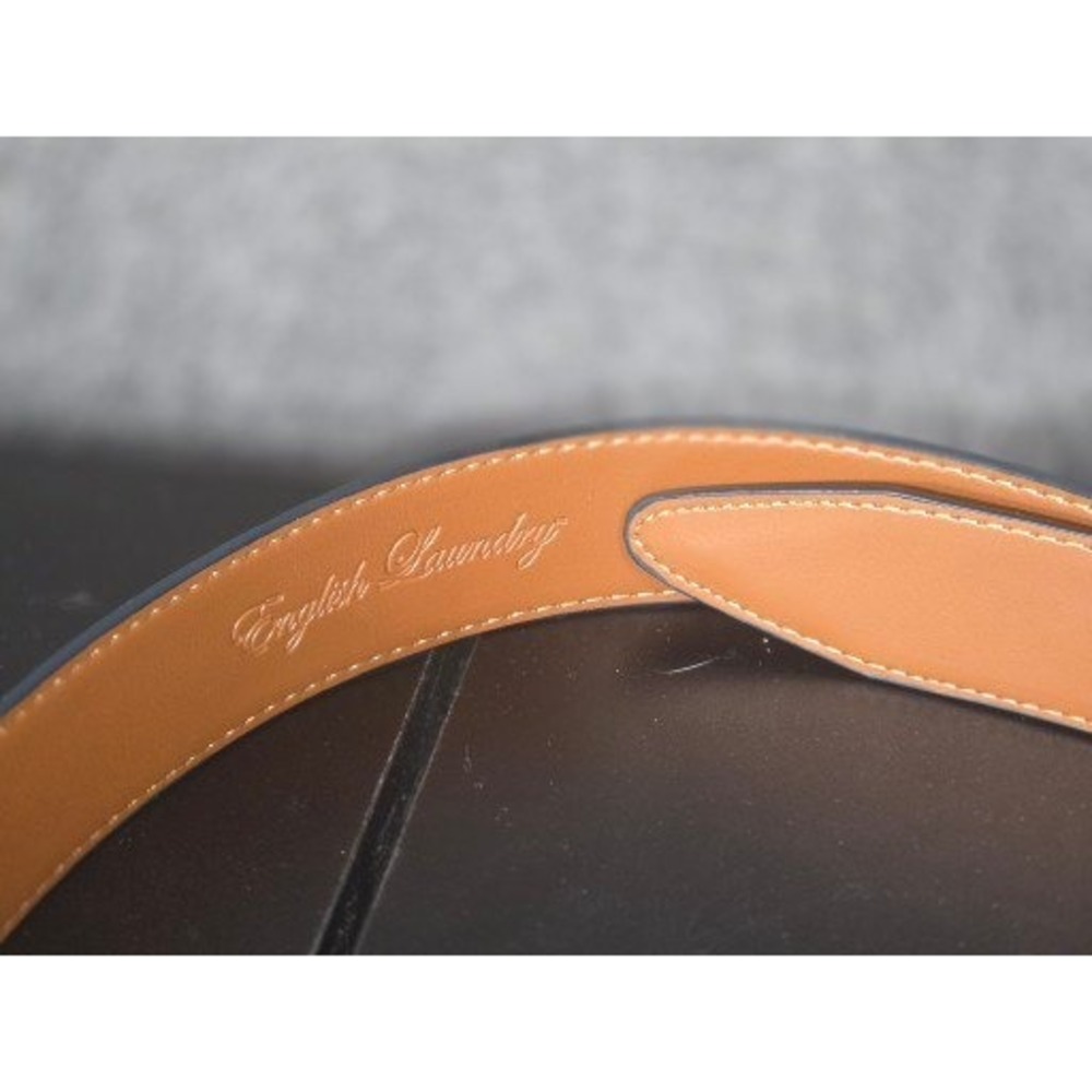 English Laundry Mens Grey Genuine Leather Belt Size 40 Silver‎ Buckle 30018 Work - Picture 2 of 6